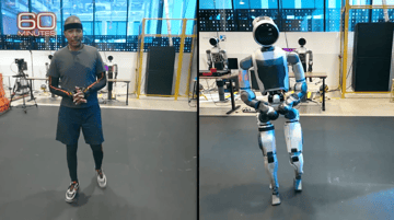 Retargeted movement from an operator wearing Xsens Link to Boston Dynamics' Atlas robot