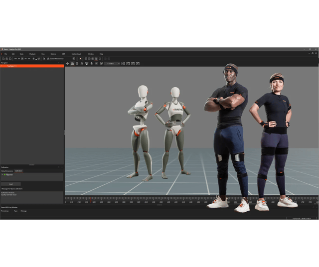 Awinda models posing in mocap software
