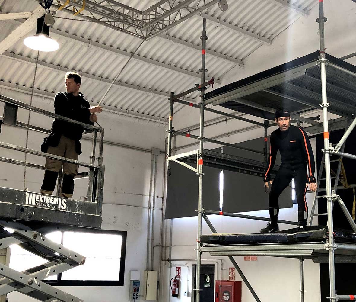 Mocap scene on scaffolding 