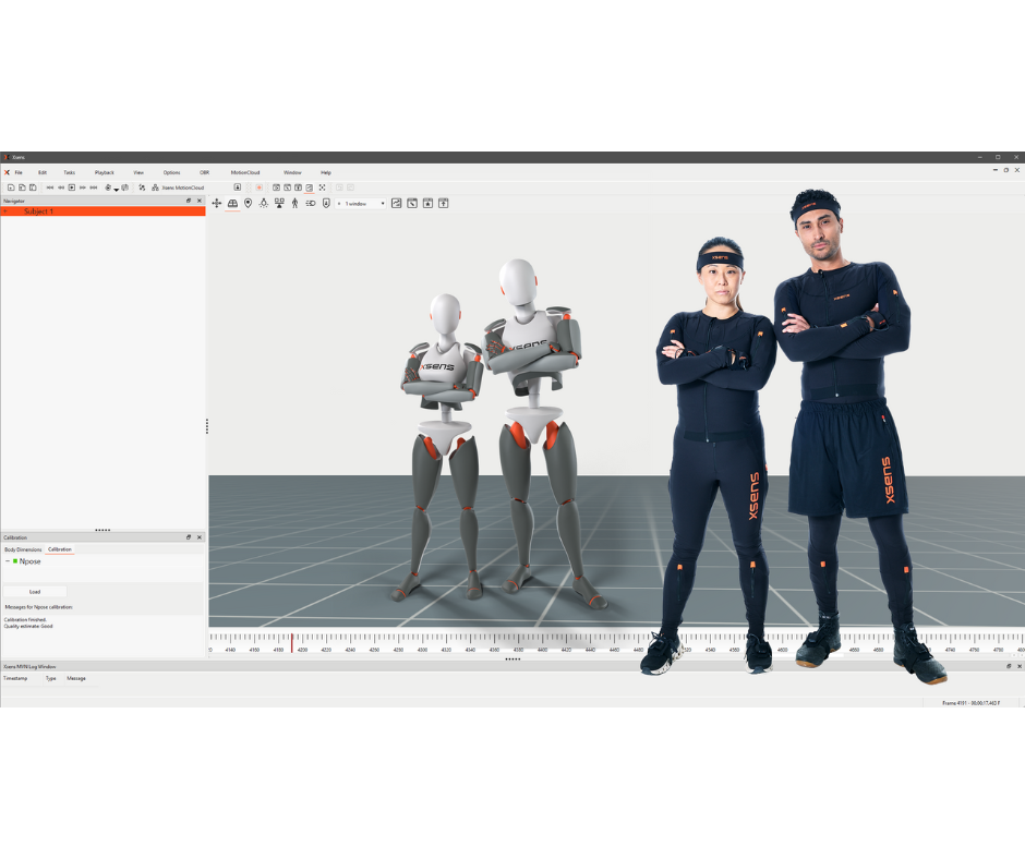 Mocap models posing with avatars in software